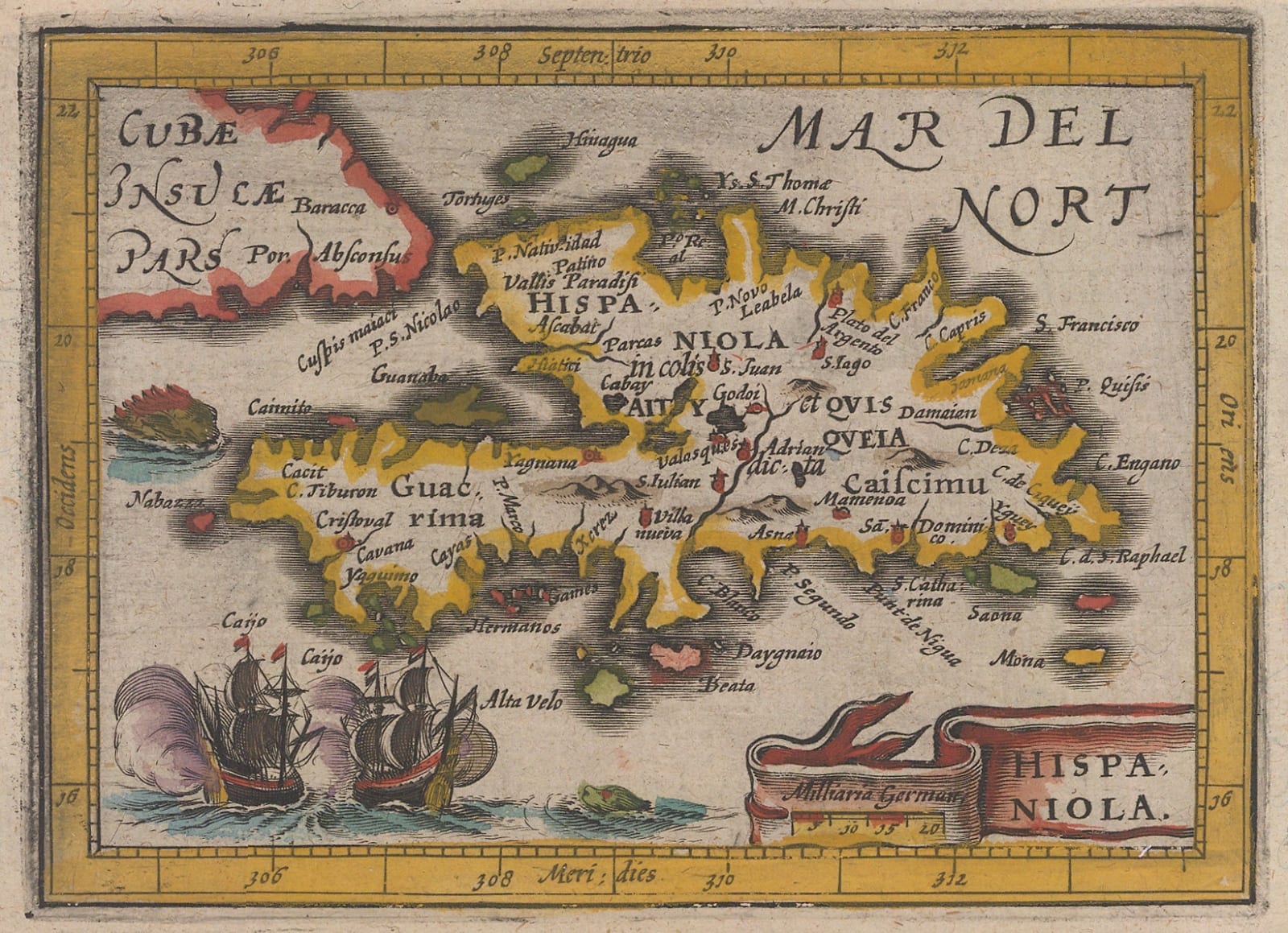 Petrus Bertius, Haiti & the Dominican Republic, 1616