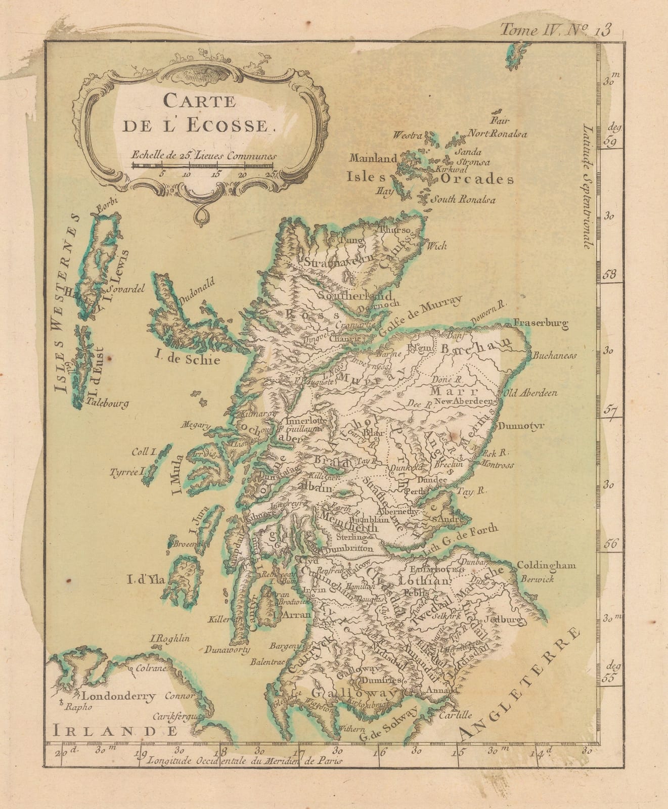 Jacques-Nicolas Bellin, Carte de l'Ecosse, 1764