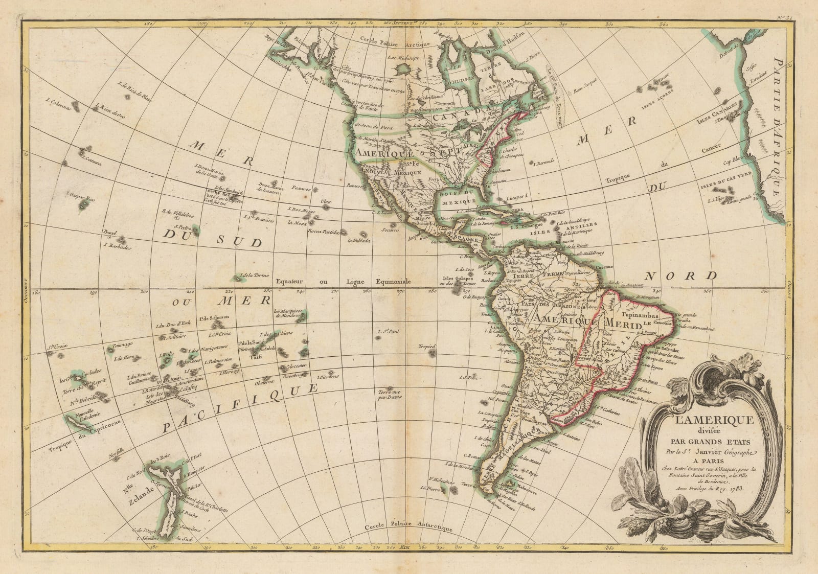 Jean Denis Janvier, L'Amerique, 1783