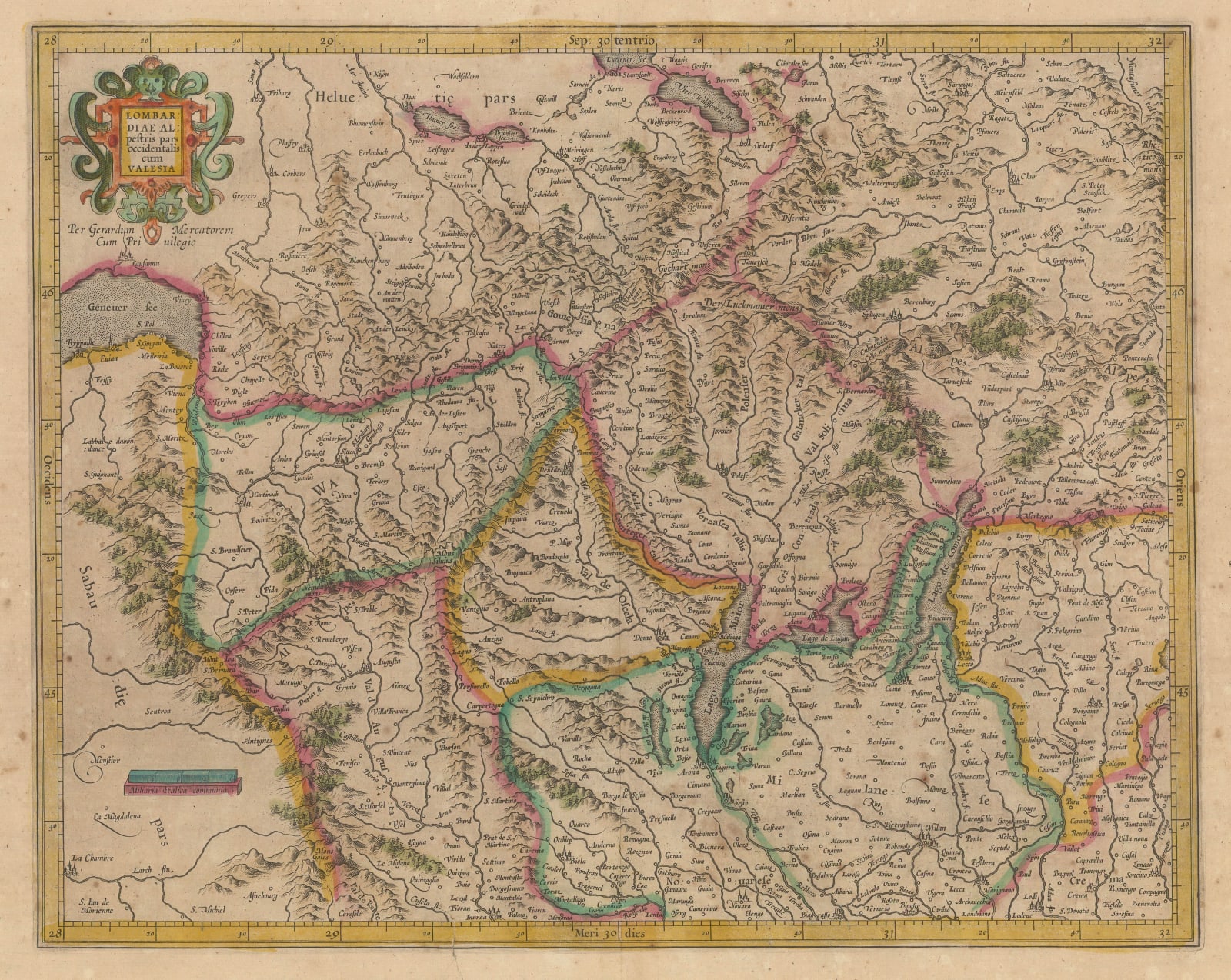 Mercator Hondius, Lombardy & the Italian Lakes, 1630 c.