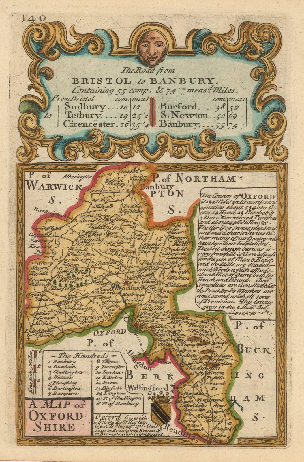 Emanuel Bowen & John Owen, A Map of Oxfordshire, 1720