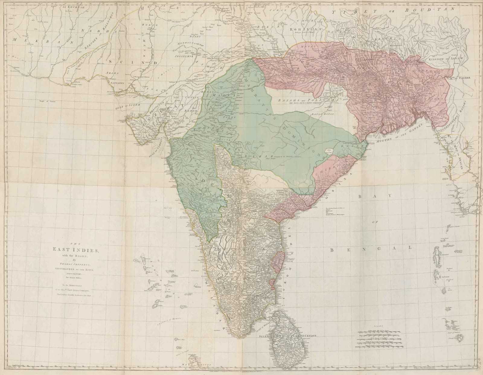 Thomas Jefferys, The East Indies with the Roads, 1768