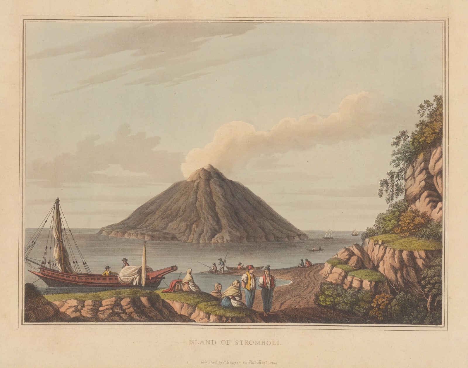 Luigi Mayer, Italy - Sicily, Stromboli, 1810
