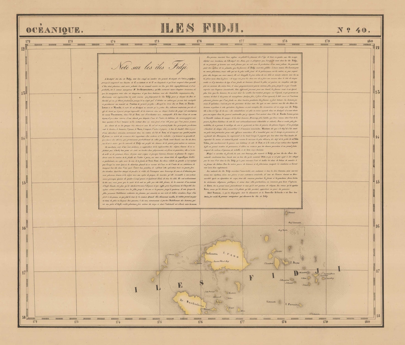 Philippe Vandermaelen, Fiji, 1827