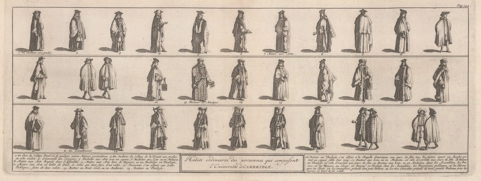 Pieter Van der Aa, Cambridge University - Academic Dress, 1727