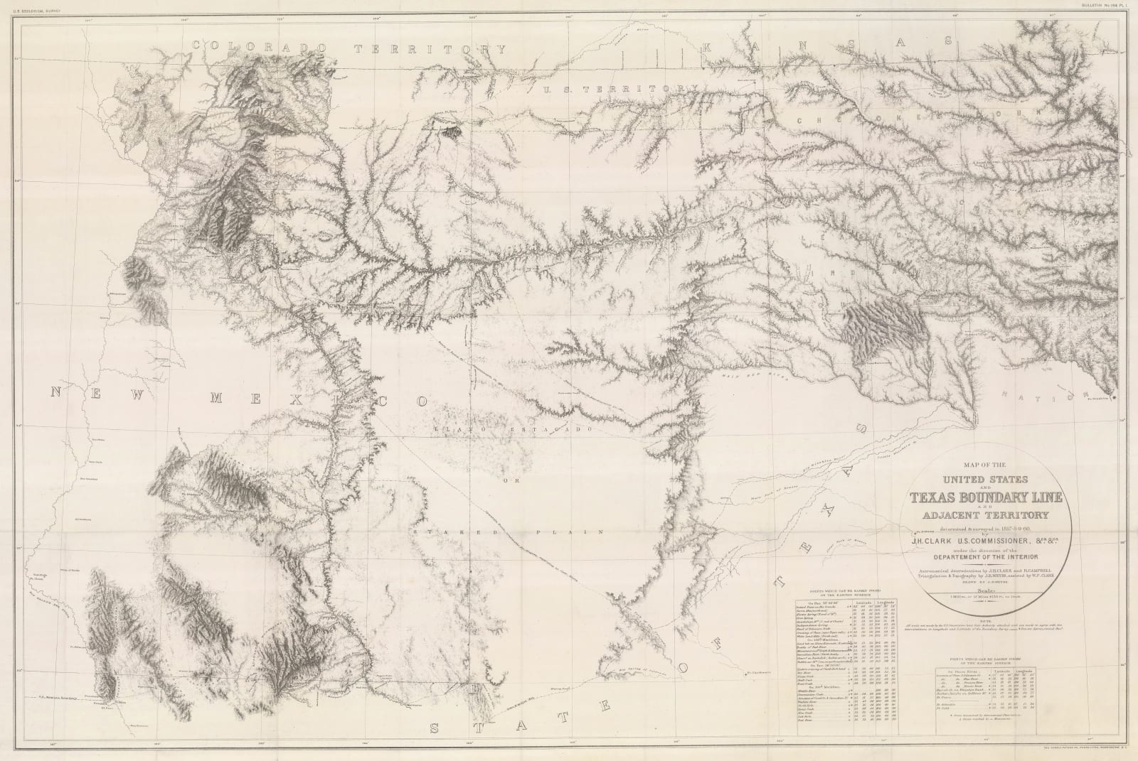 Weyss, Map of the United States and Texas Boundary and adjacent Territory, 1902