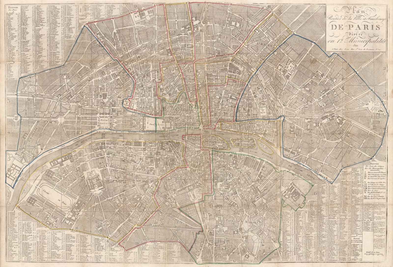 Pierre Jean, Plan of Paris, 1821