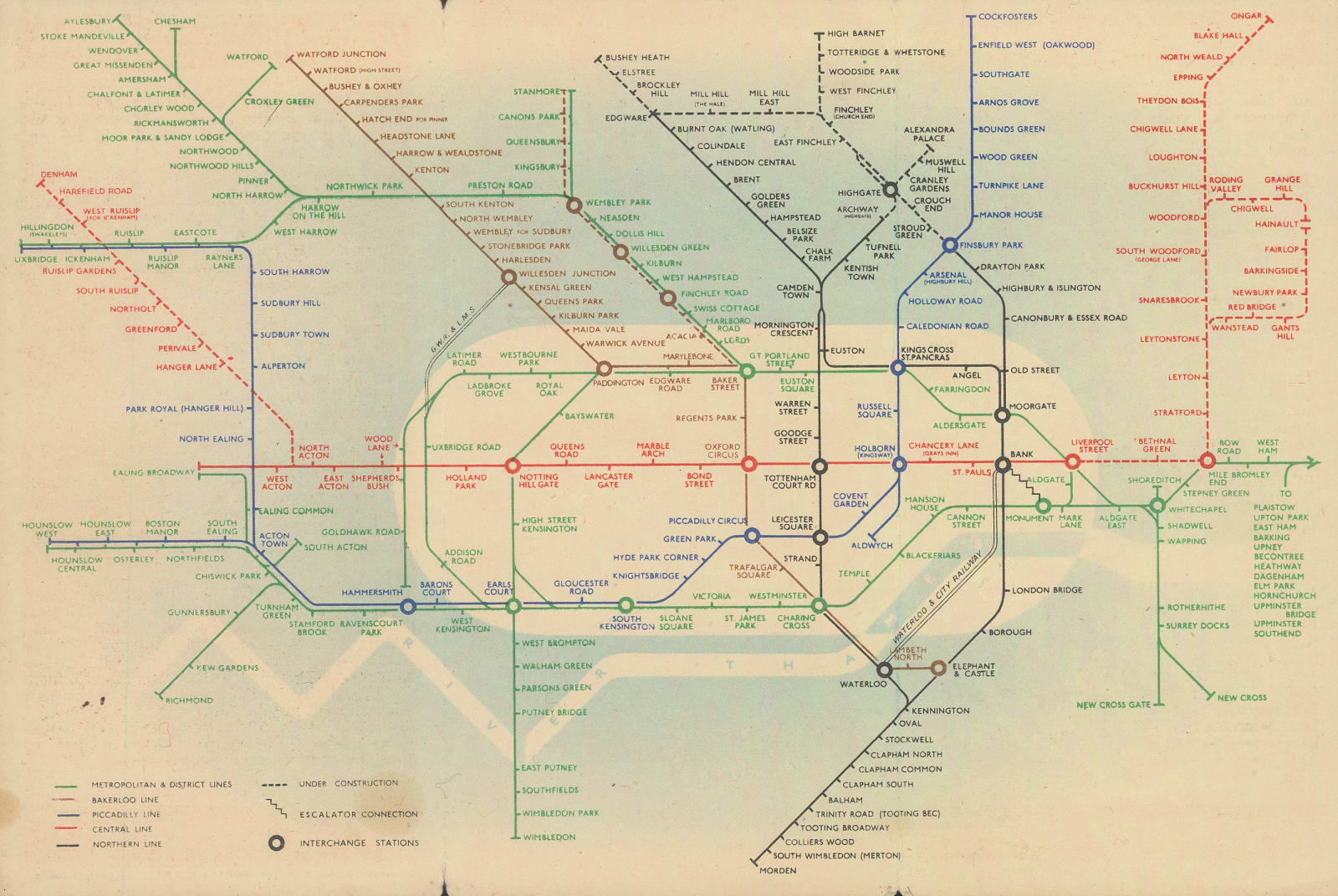 Hans Schleger, London Underground Map, 1939