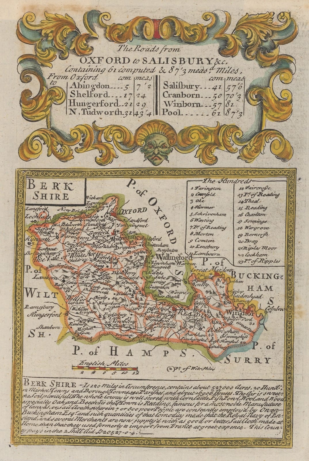 Emanuel Bowen & John Owen, The Roads from Oxford to Salisbury, 1720