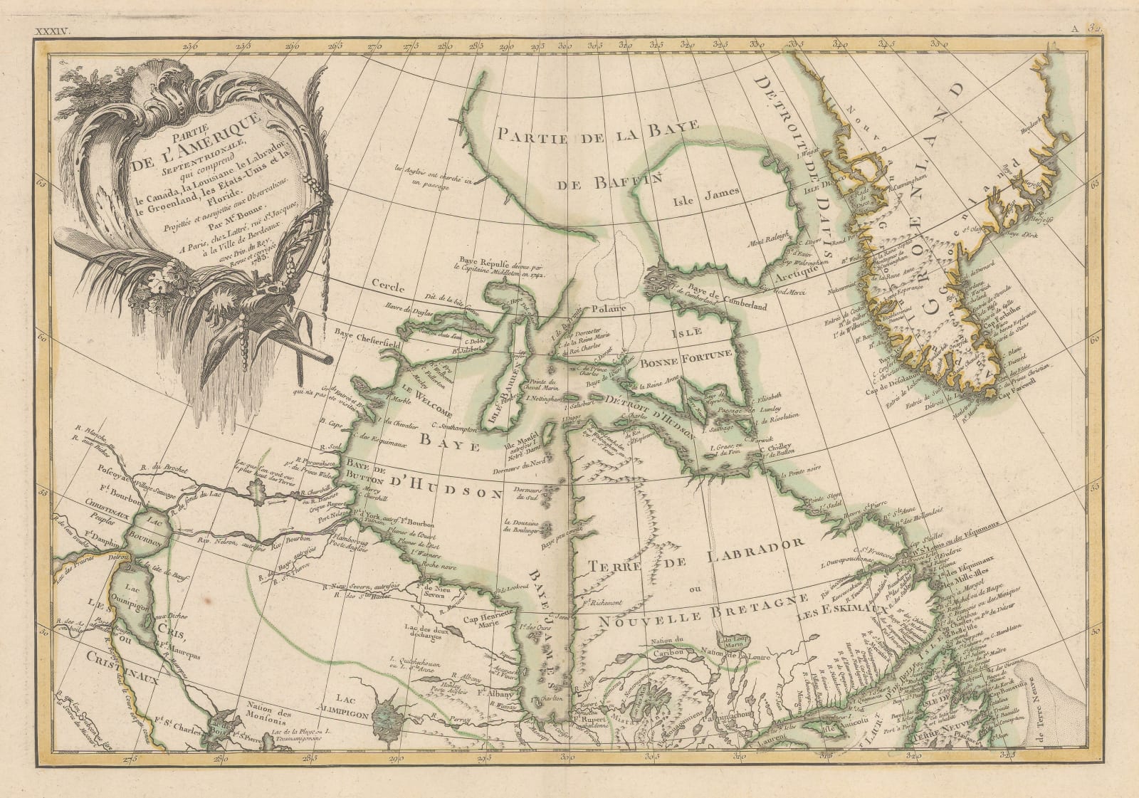 Jean Lattré, Hudson Bay and Northeaster Canada, 1783