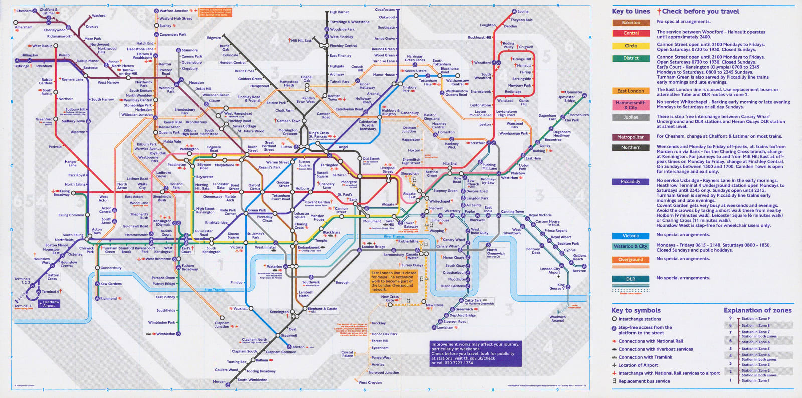 London Underground, London Underground Map, 2008