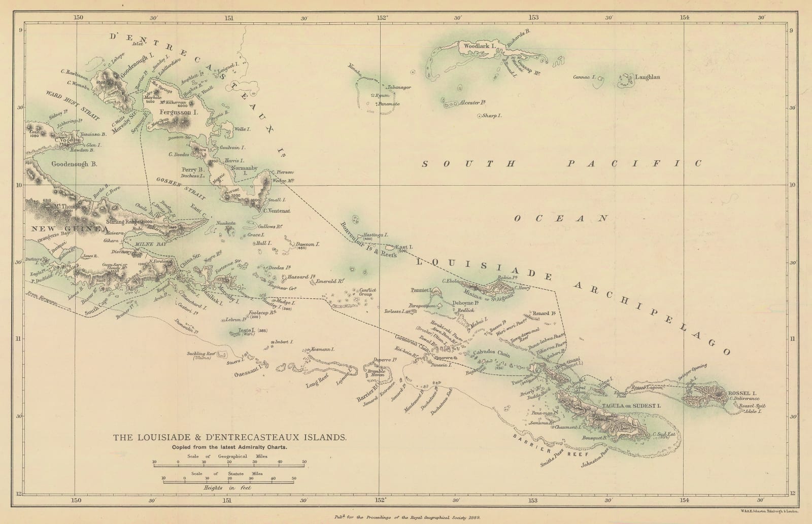 Royal Geographical Society (RGS), The Louisiade & d'Entrecasteaux Islands, 1889