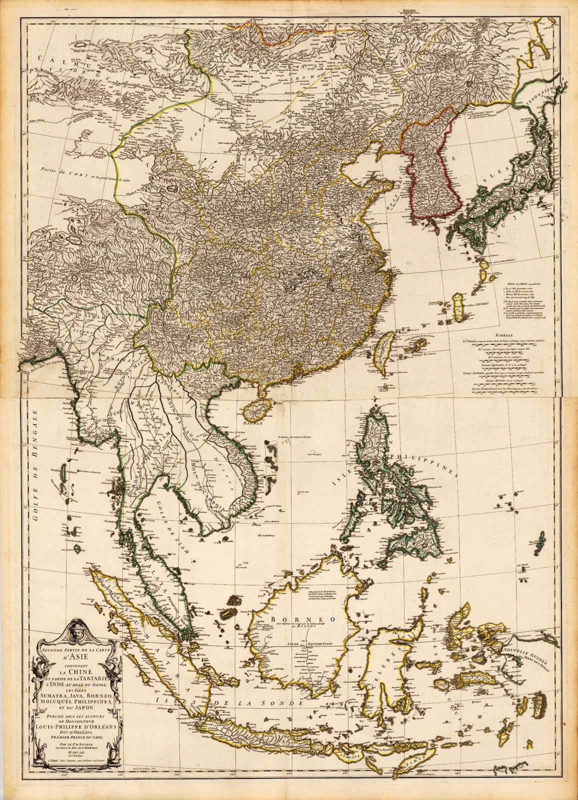 J.B.B. D'Anville, China, Korea, Japan, the Philippines, and Southeast Asia, 1752