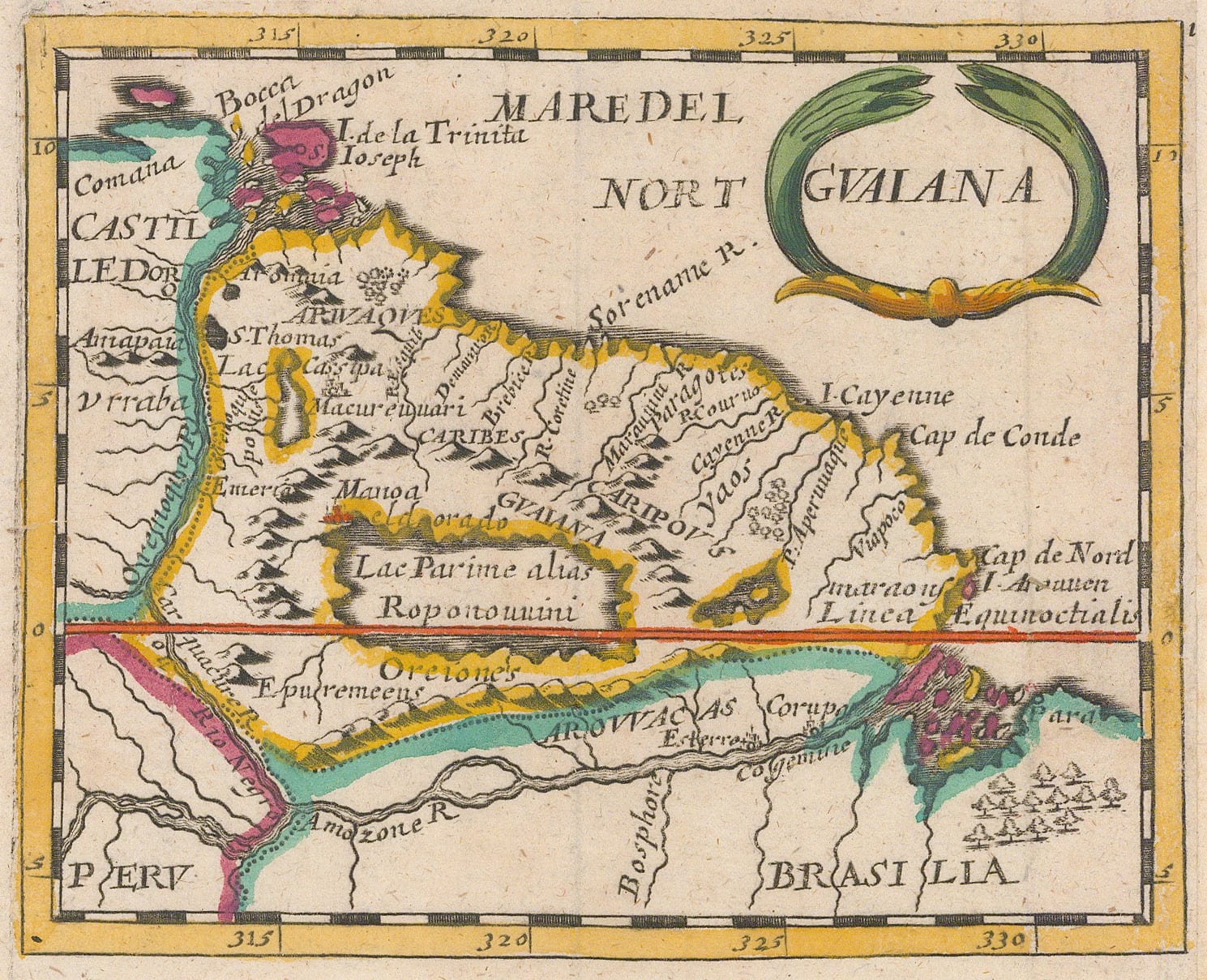 Pierre Duval, Guiana and El Dorado, 1680 c.