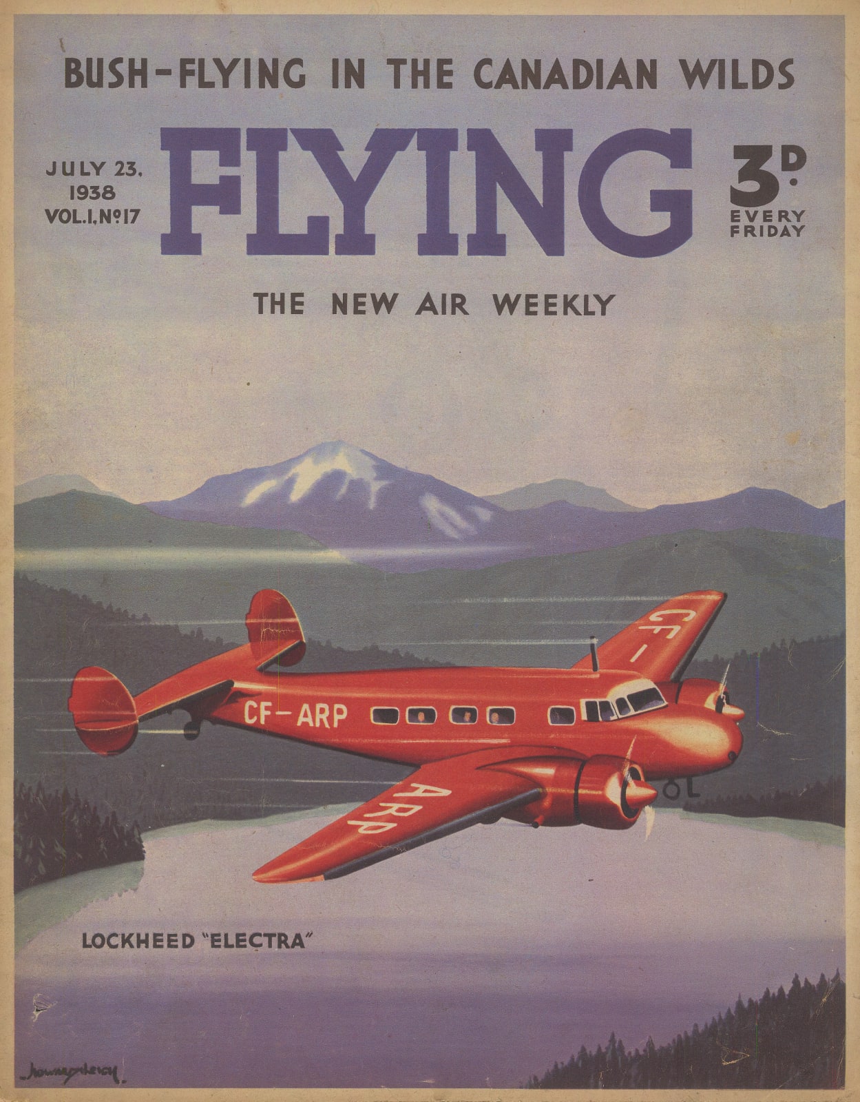 Flying Magazine, Aviation - Lockheed Electra CF-ARP, 1938