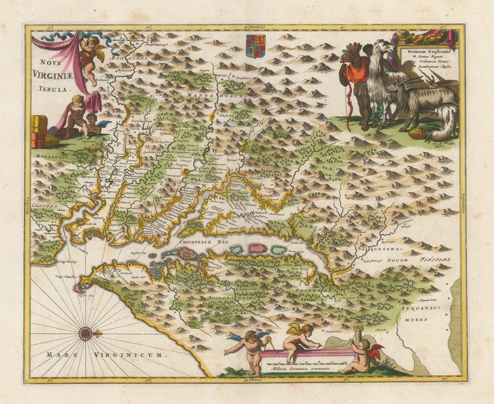 John Ogilby, Chesapeake Bay, Virginia and Maryland, 1670 c.