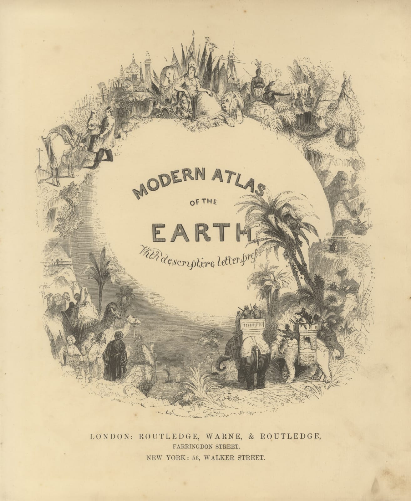 Routledge, Modern Atlas of the Earth, 1860 c.