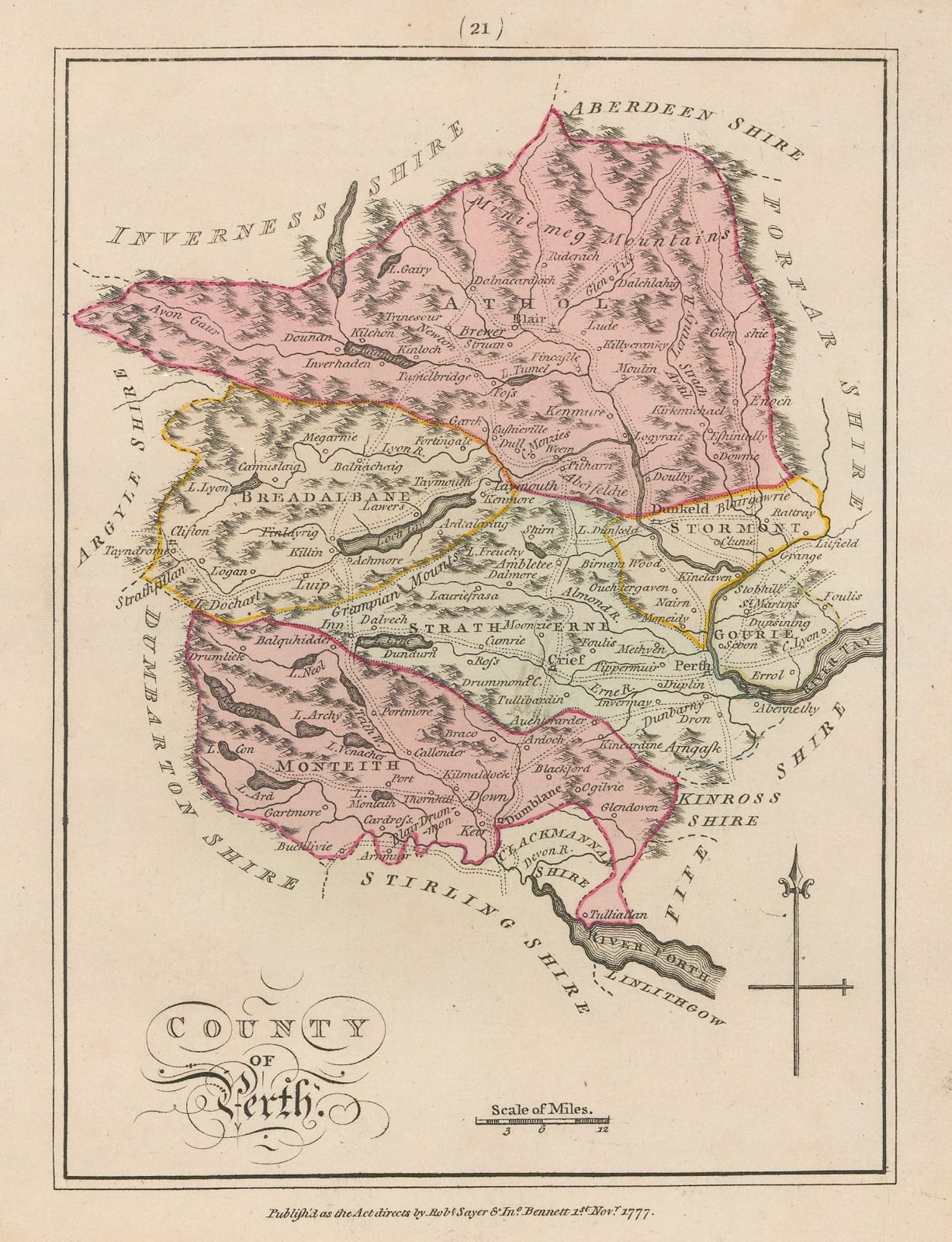 Sayer & Bennett, Perthshire, 1777