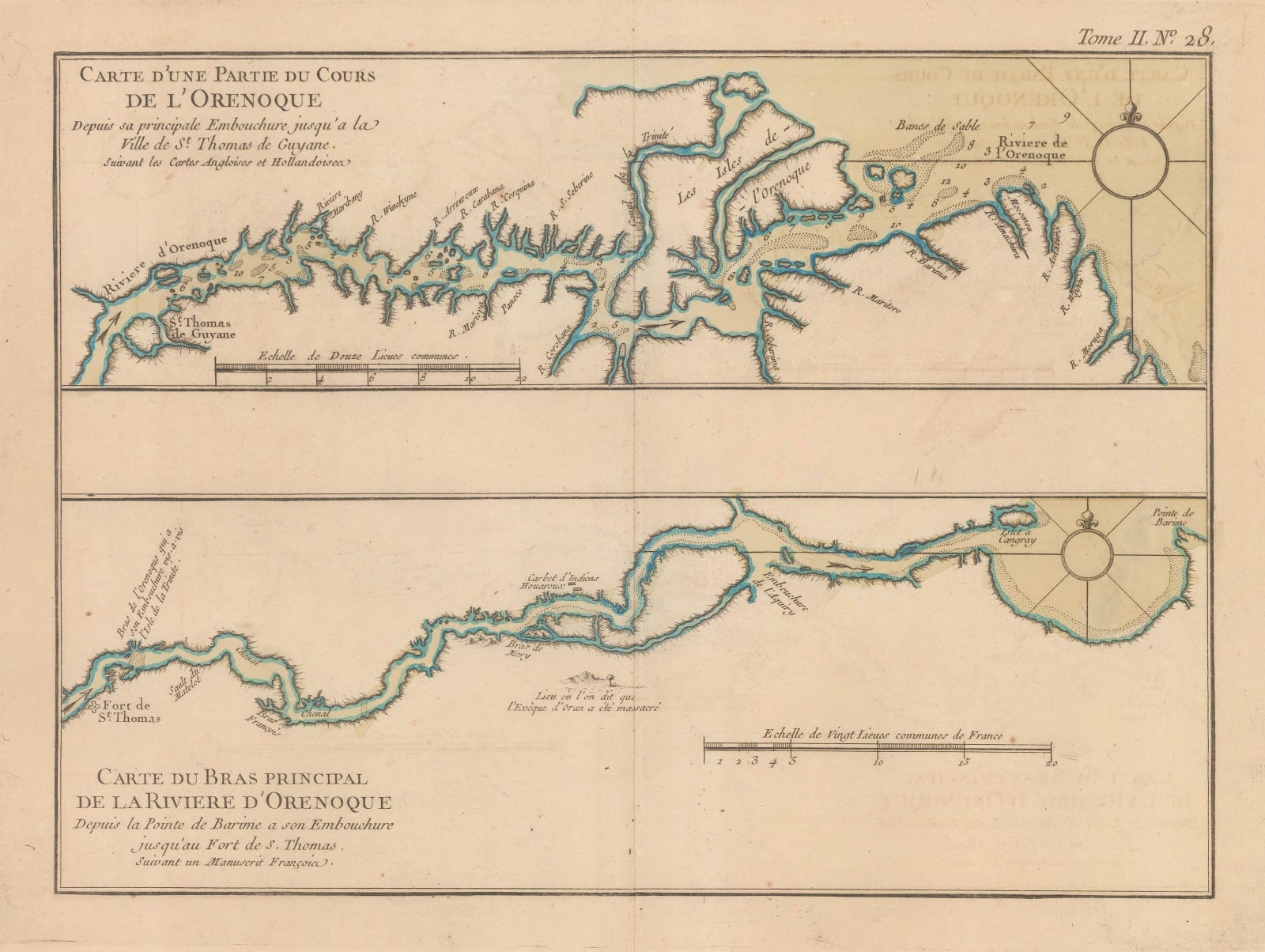 Jacques-Nicolas Bellin, The Mouths of the Orinoco River, 1764