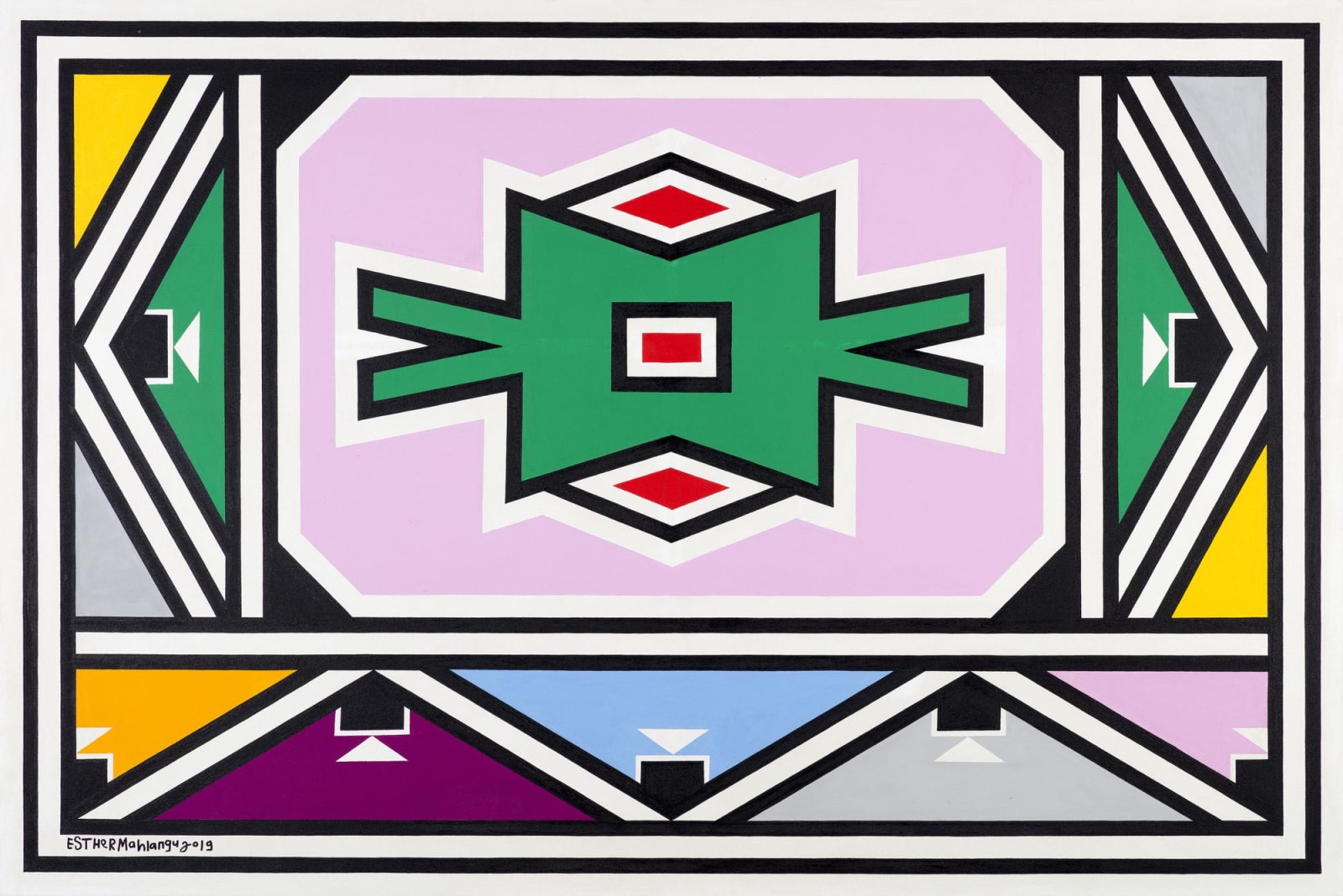 Esther Mahlangu, Ndebele Abstract, 2019