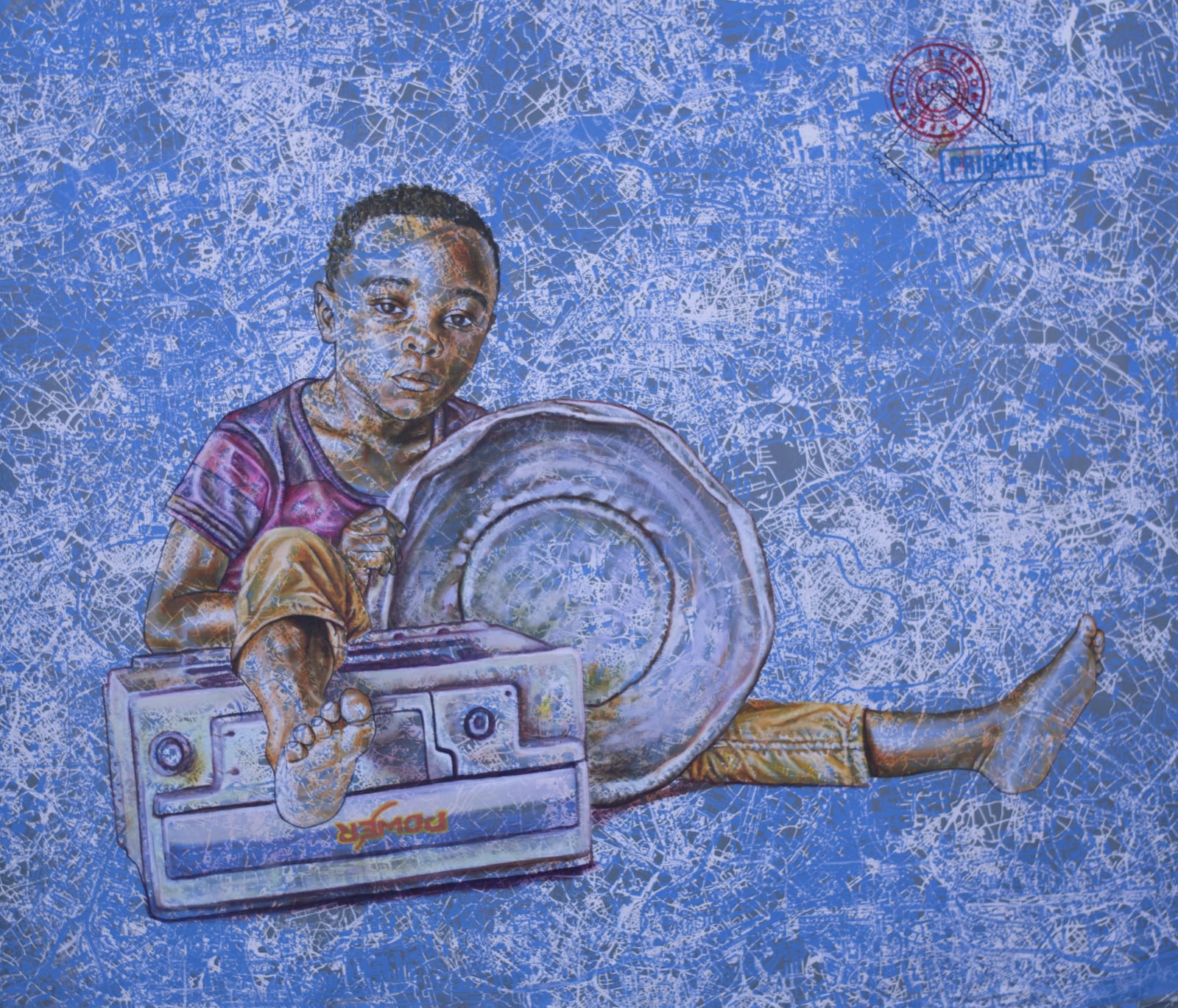 Jean David Nkot, instant de reflexion.com Acrylique,, 2022