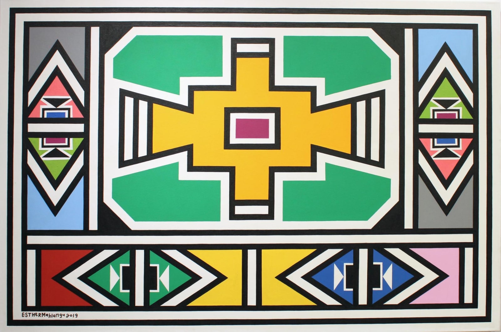Esther Mahlangu, Ndebele Abstract , 2019