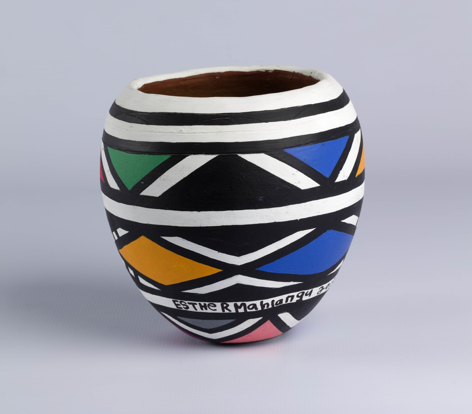 Esther Mahlangu Clay Pot 2 2019 The Melrose Gallery