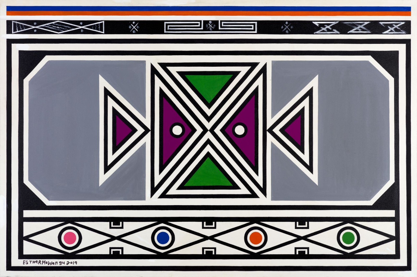 Esther Mahlangu, Ndebele Abstract, 2019