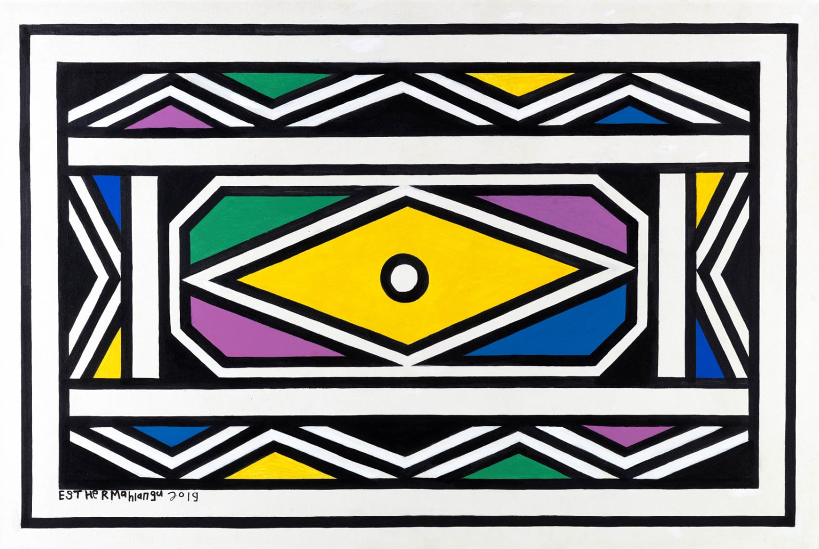Esther Mahlangu, Ndebele Abstract , 2019