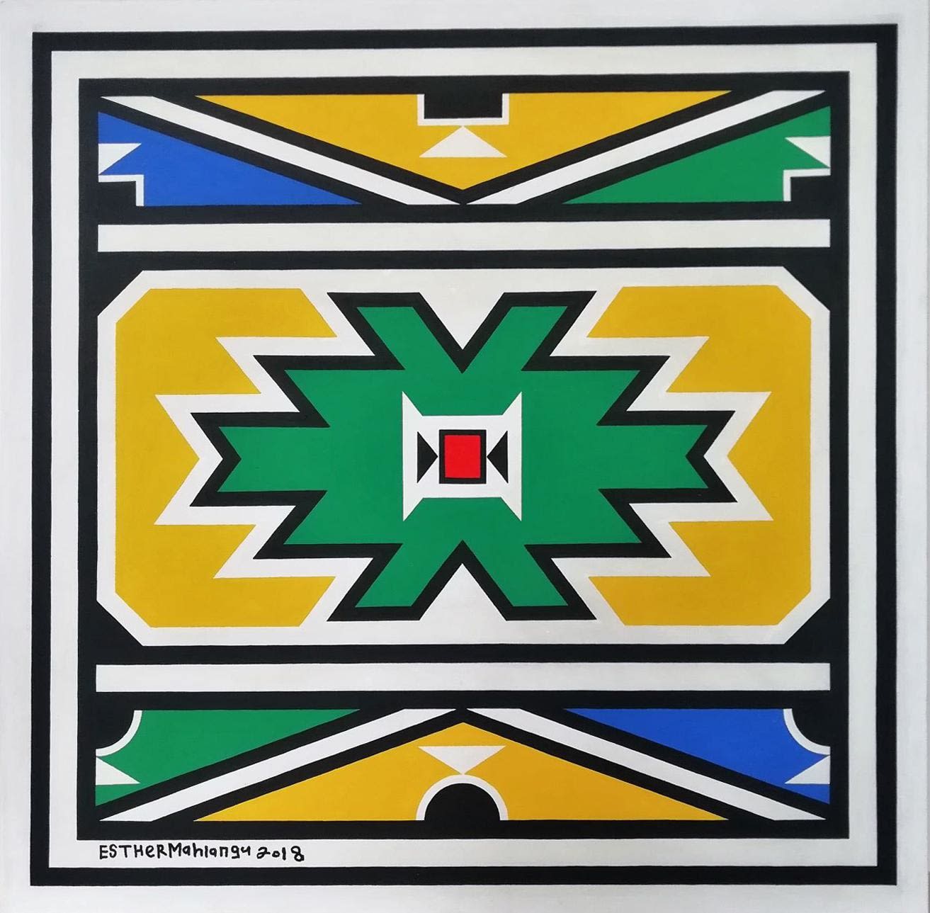Dr. Esther Mahlangu, Ndebele Abstract, 2018