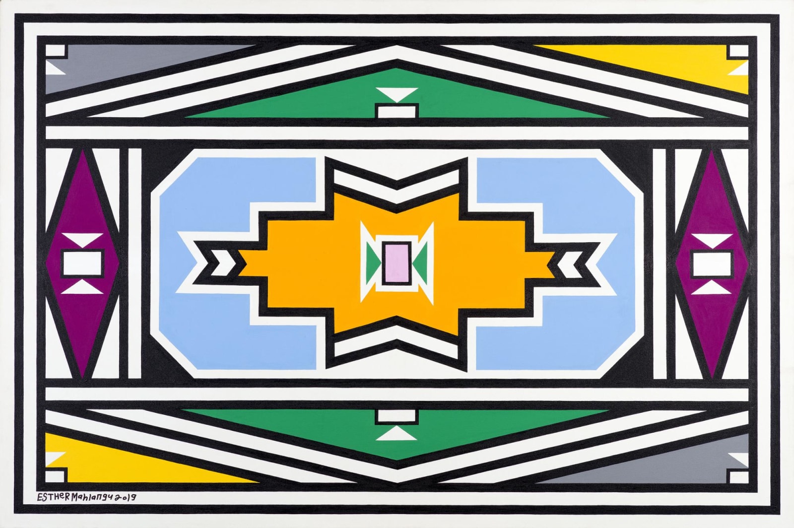Esther Mahlangu , Ndebele Abstract , 2019
