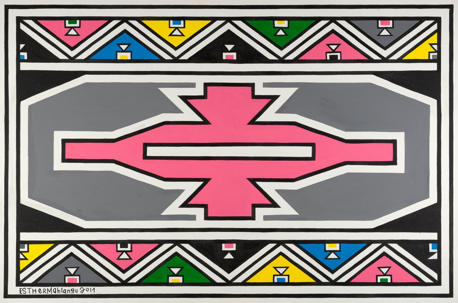 Dr. Esther Mahlangu, Ndebele Abstract , 2017