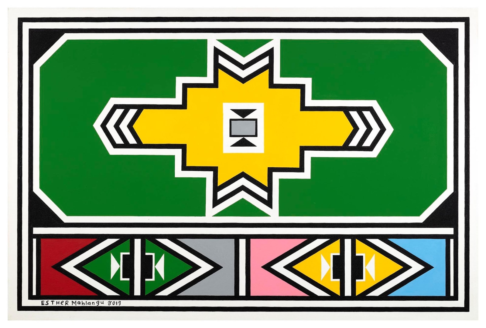 Esther Mahlangu, Ndebele Abstract , 2019