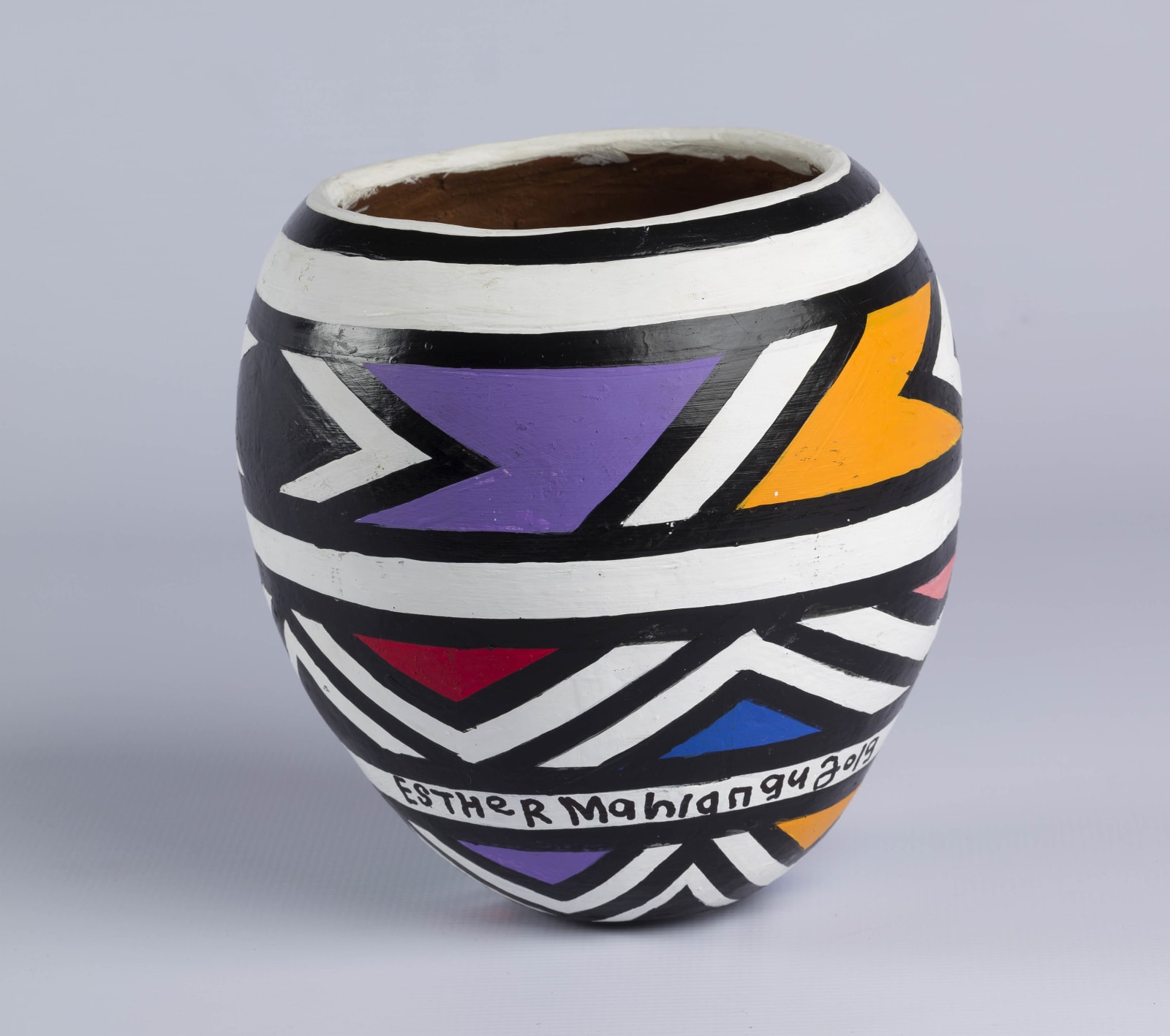 Esther Mahlangu, Clay Pot 4, 2019