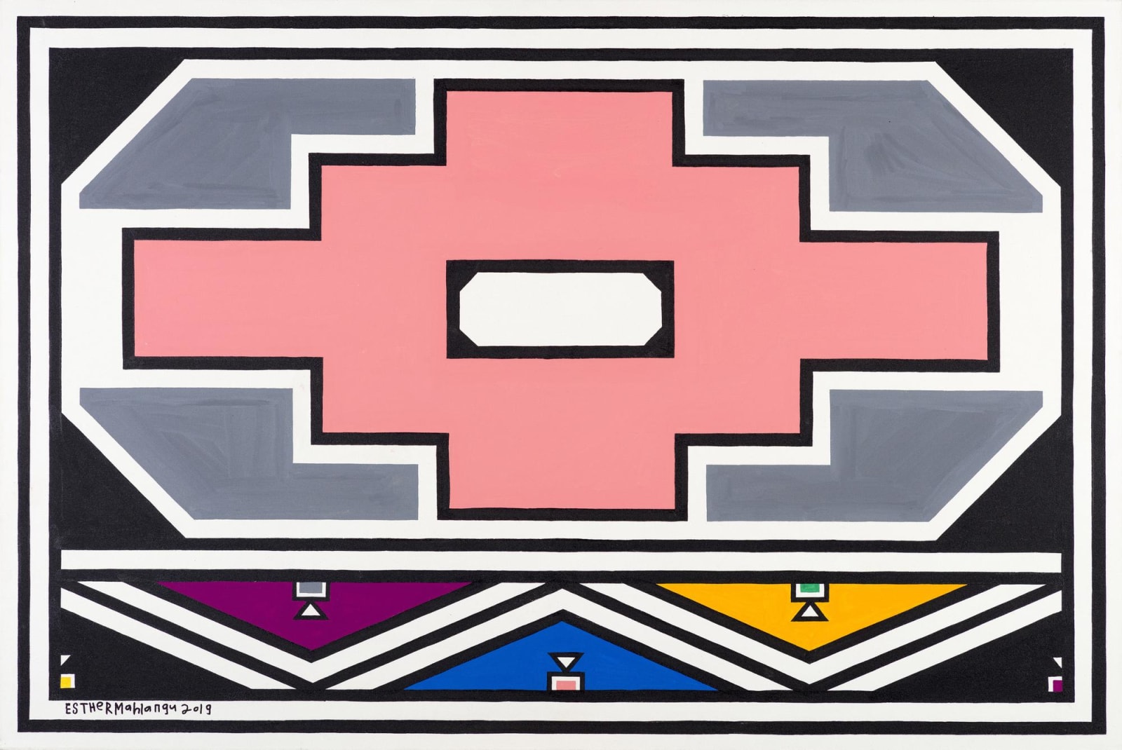 Esther Mahlangu Ndebele Abstract 2019 The Melrose Gallery