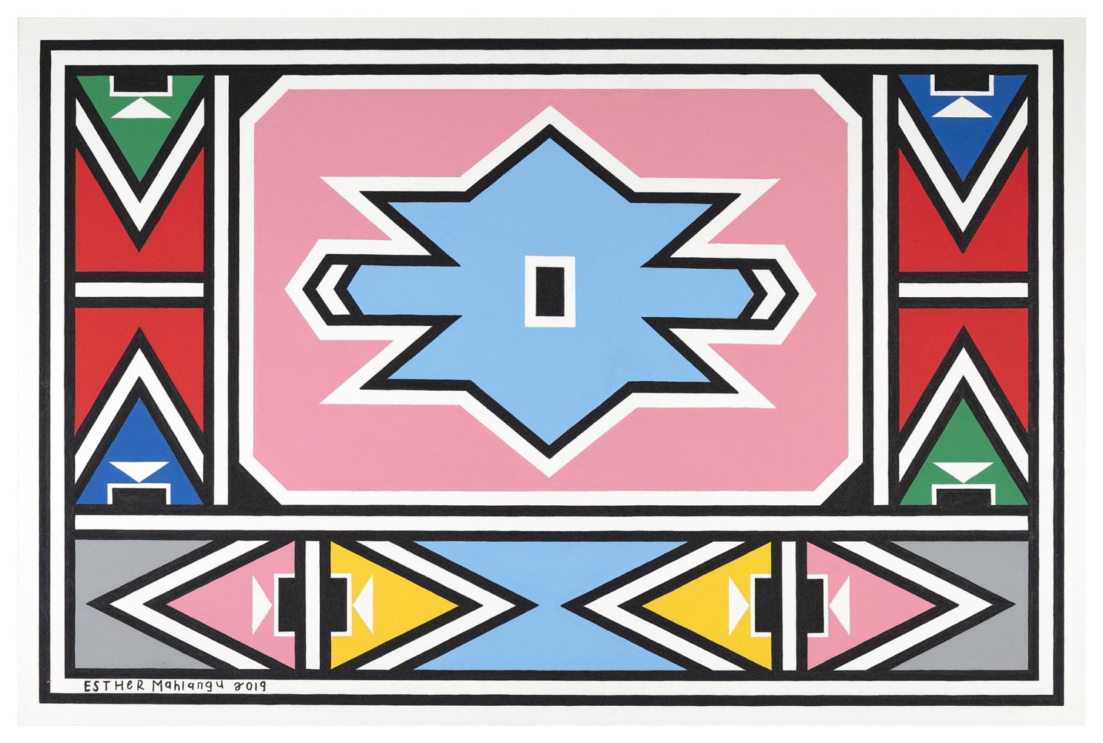 Esther Mahlangu Ndebele Abstract 2020 The Melrose Gallery