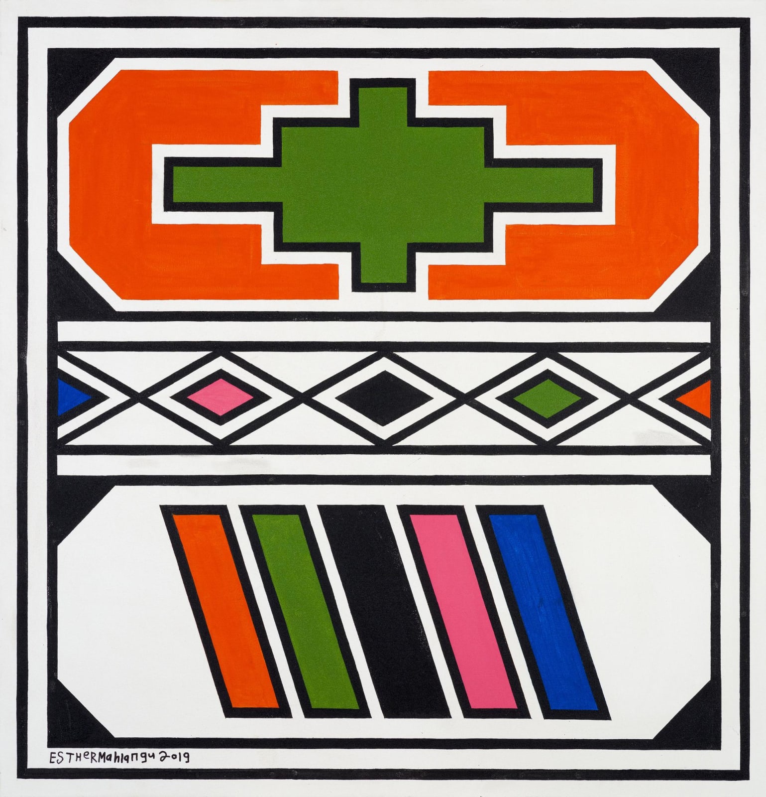 Esther Mahlangu, Ndebele Abstract, 2019