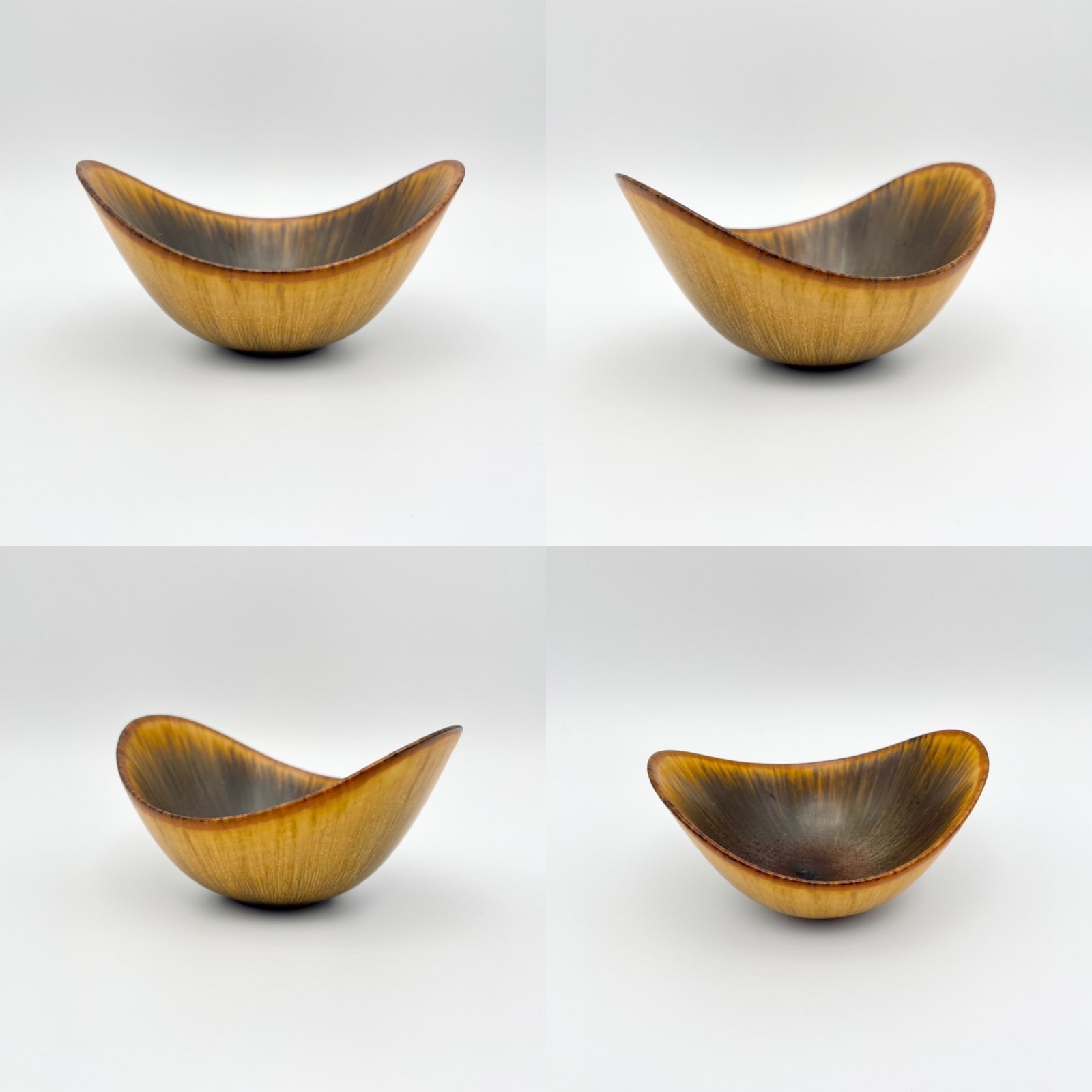 Gunnar Nylund, Untitled, (from ARO series, vessel with matte hare's-fur decoration in golden and brown tones, for Rörstrand, Sweden), 1954