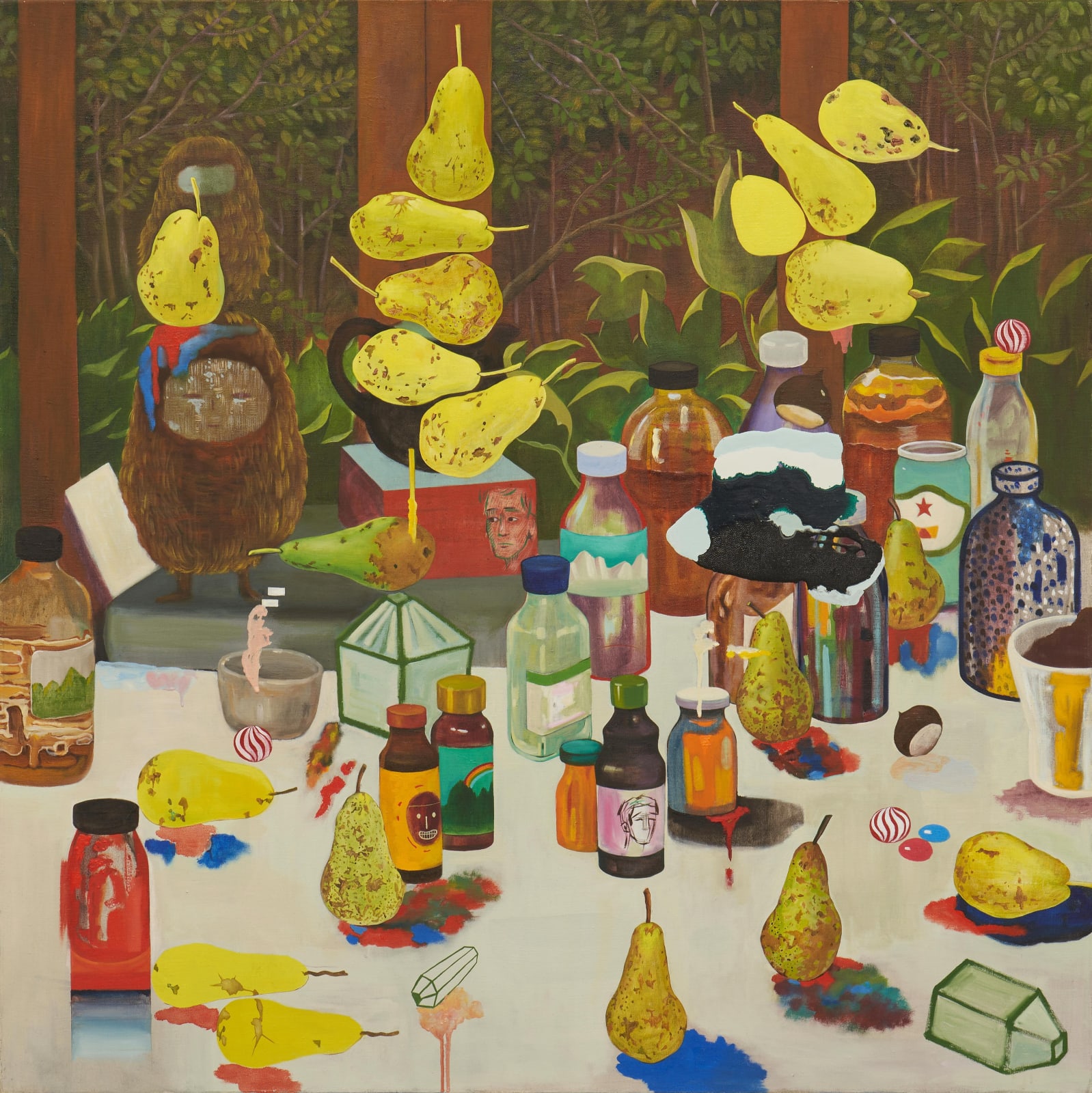 Suejin Chung, Pears with Colored Shadows, 2019-2024