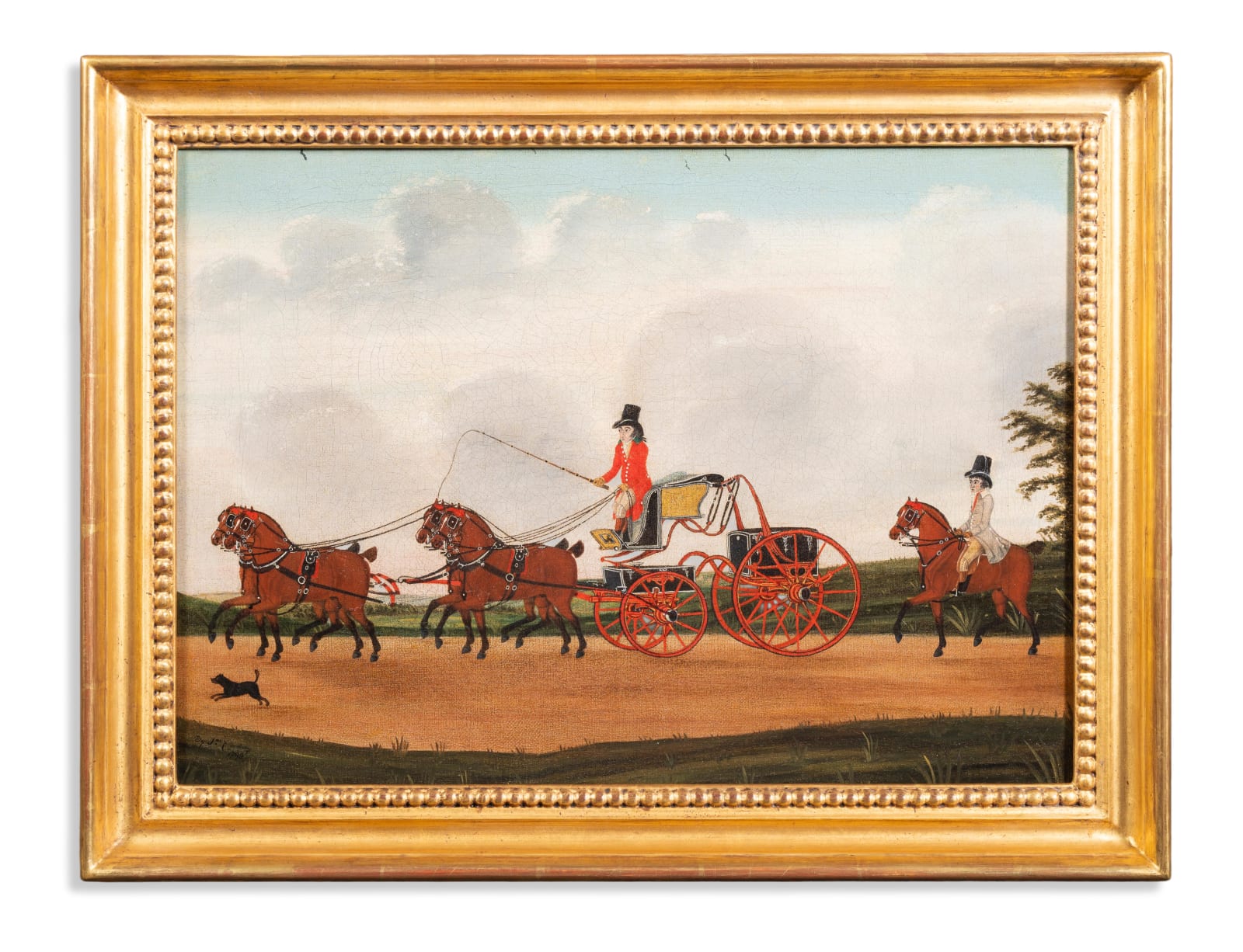 John Cordrey (c.1765-1825), A light chaise and four