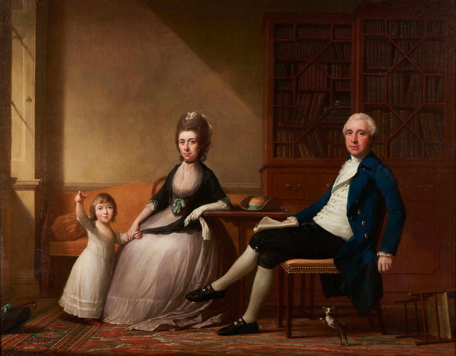 Mason Chamberlin R.A. (London 1727-1787), Ebenezer Maitland Senior (1752–1834) and his wife Mary Winter (c. 1752–1835) with their son Ebenezer Fuller Maitland (1780–1858) in an interior