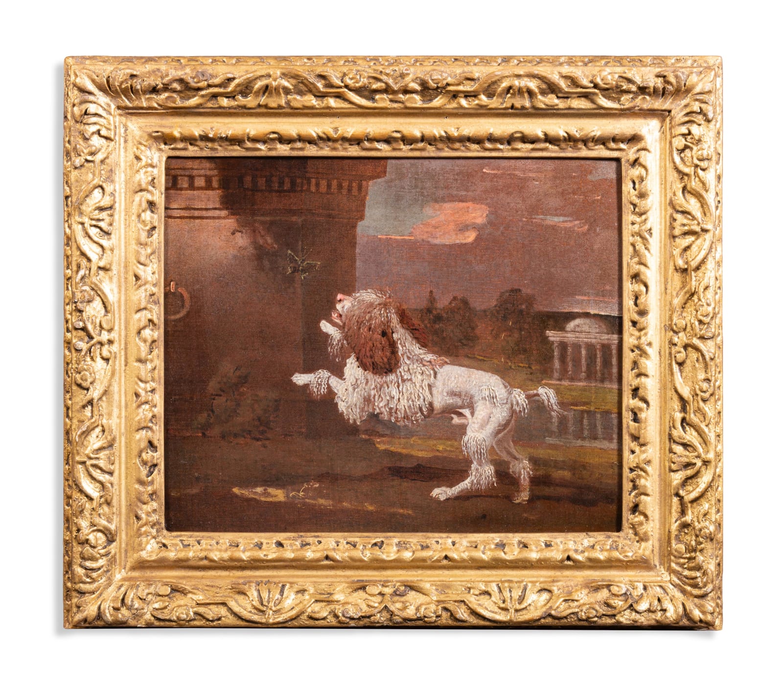 Ben Marshall (1768-1835), A poodle chasing a butterfly