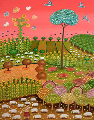 Dobrosav Milojevic, Shepherdess Among the Lambs, 2014