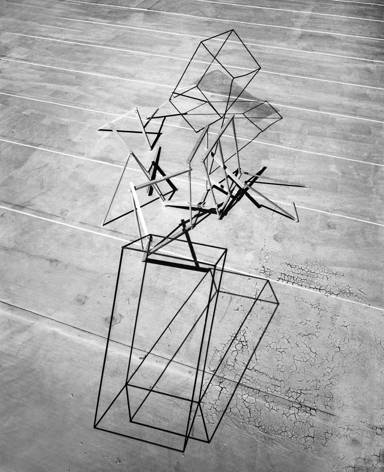 Nico Krijno, Untitled (Roof Piece) Form Study with steel and wood , 2014
