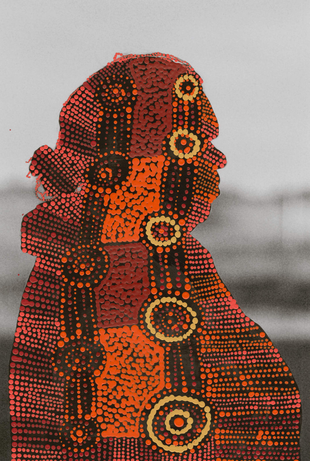Patrick Waterhouse, Side Portrait Right. Restricted with Chantelle Nampijinpa Robertson, 2014-2018