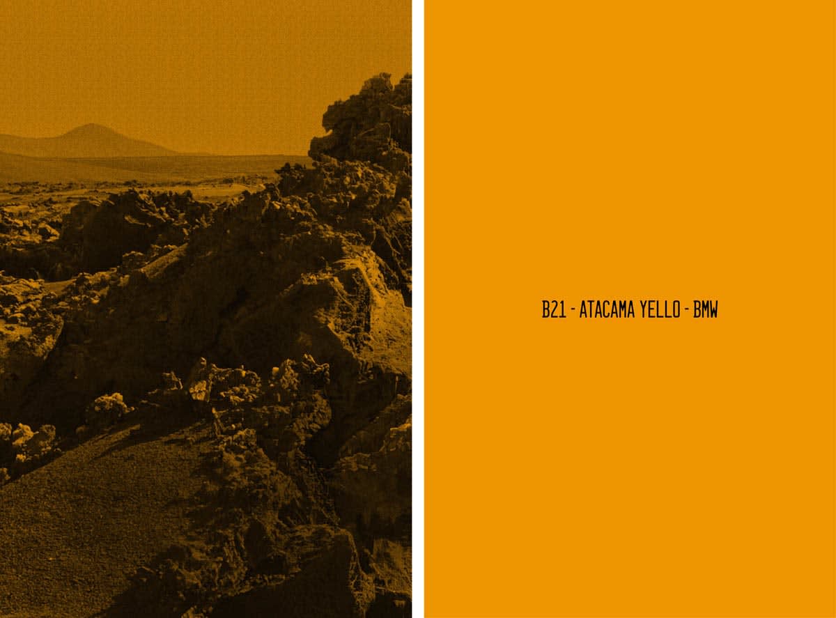 Mathieu Asselin, Undefined Landscape Mercedes Clase E Cabrio 2017 & B21 - Atacama Yello - BMW, 2023