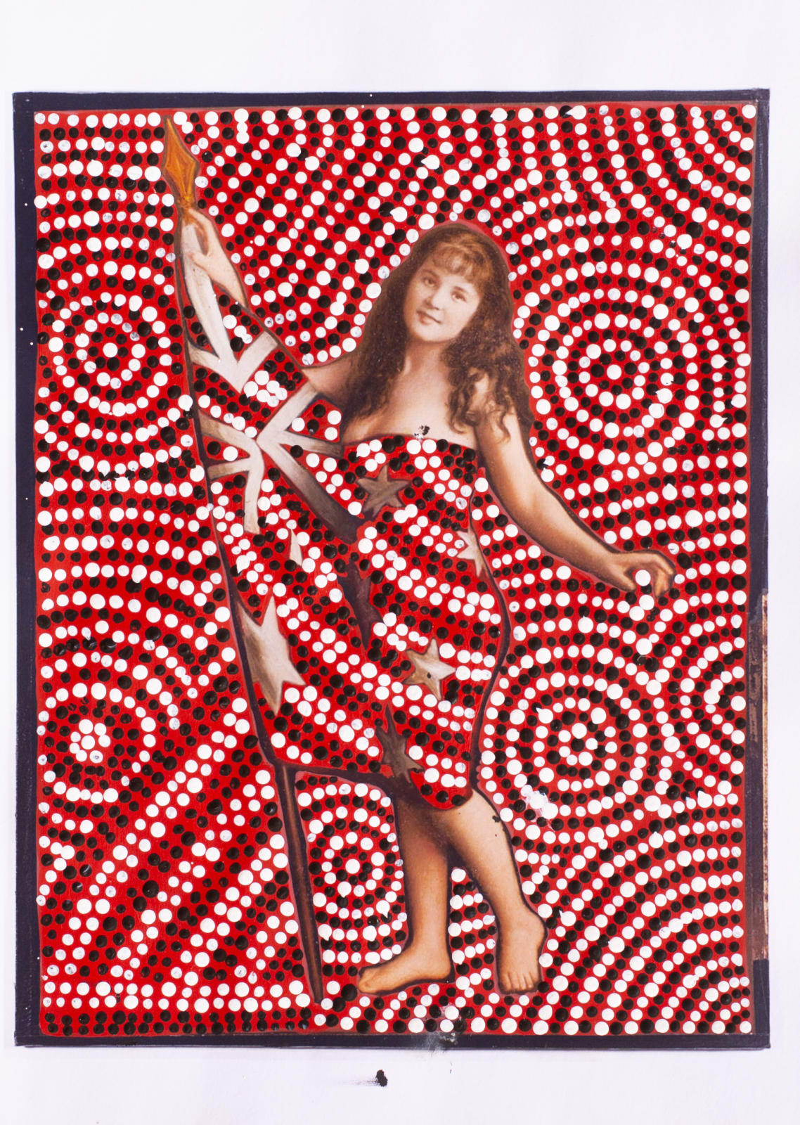 Patrick Waterhouse, Marie-Celeste de Villentroy in Australian flag, photograph by Albert de Villentroy, c. 1920. Jarra / Revised with Valma Nakamarra White., 2014 - 2018