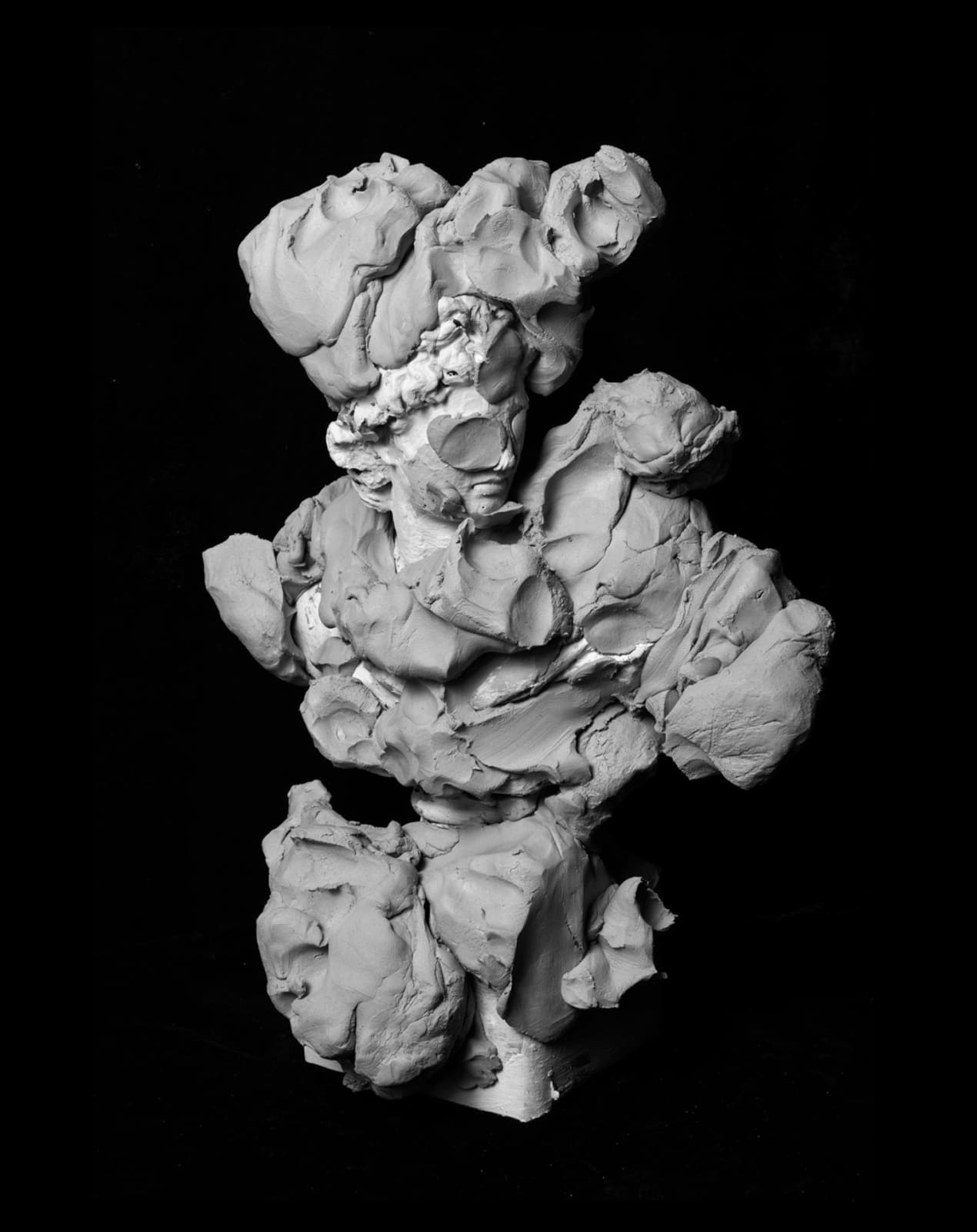 Nico Krijno, Sculpture Study, Bust with Clay (The Warrior), 2015