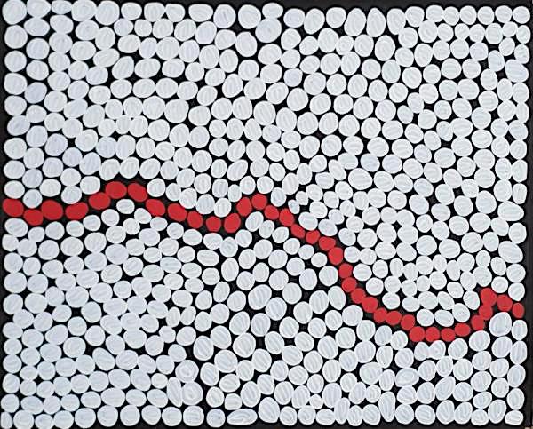 Dr George Tjapaltjarri, Snake Dreaming, 2001