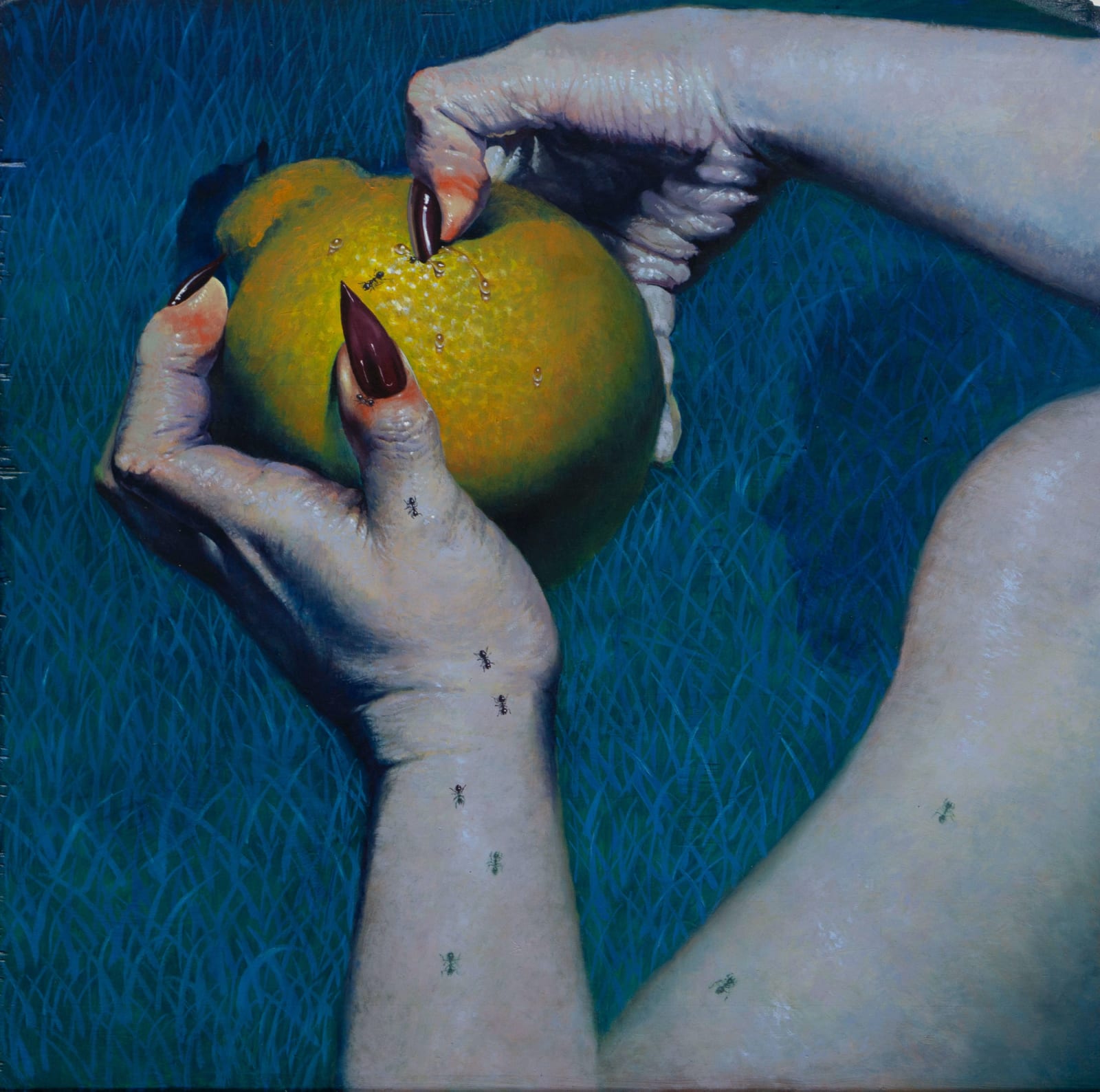 Heeyoung Noh, Red nails and a hallabong, 2024